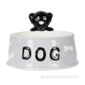Benutzerdefinierte Logo bedruckte Keramik -Haustier -Feeder -Hundeschale